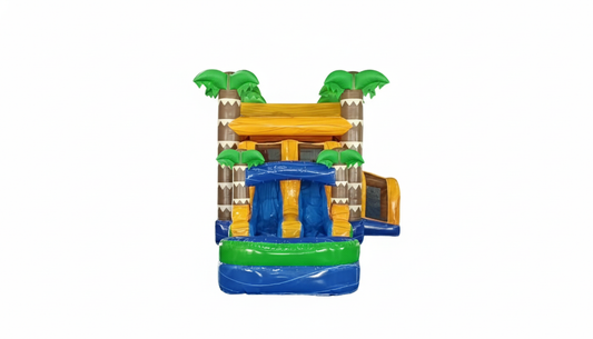 5 in 1 Tropical Bounce & Double Slide Combo Inflatable - Wet or Dry
