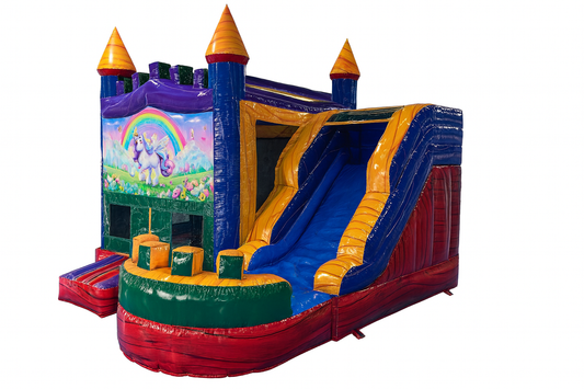 5 in 1 Castle Bounce & Slide Combo Inflatable - Wet or Dry