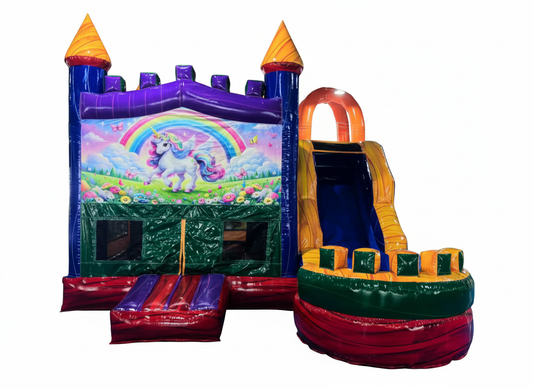 5 in 1 Castle Bounce & Slide Combo Inflatable - Wet or Dry