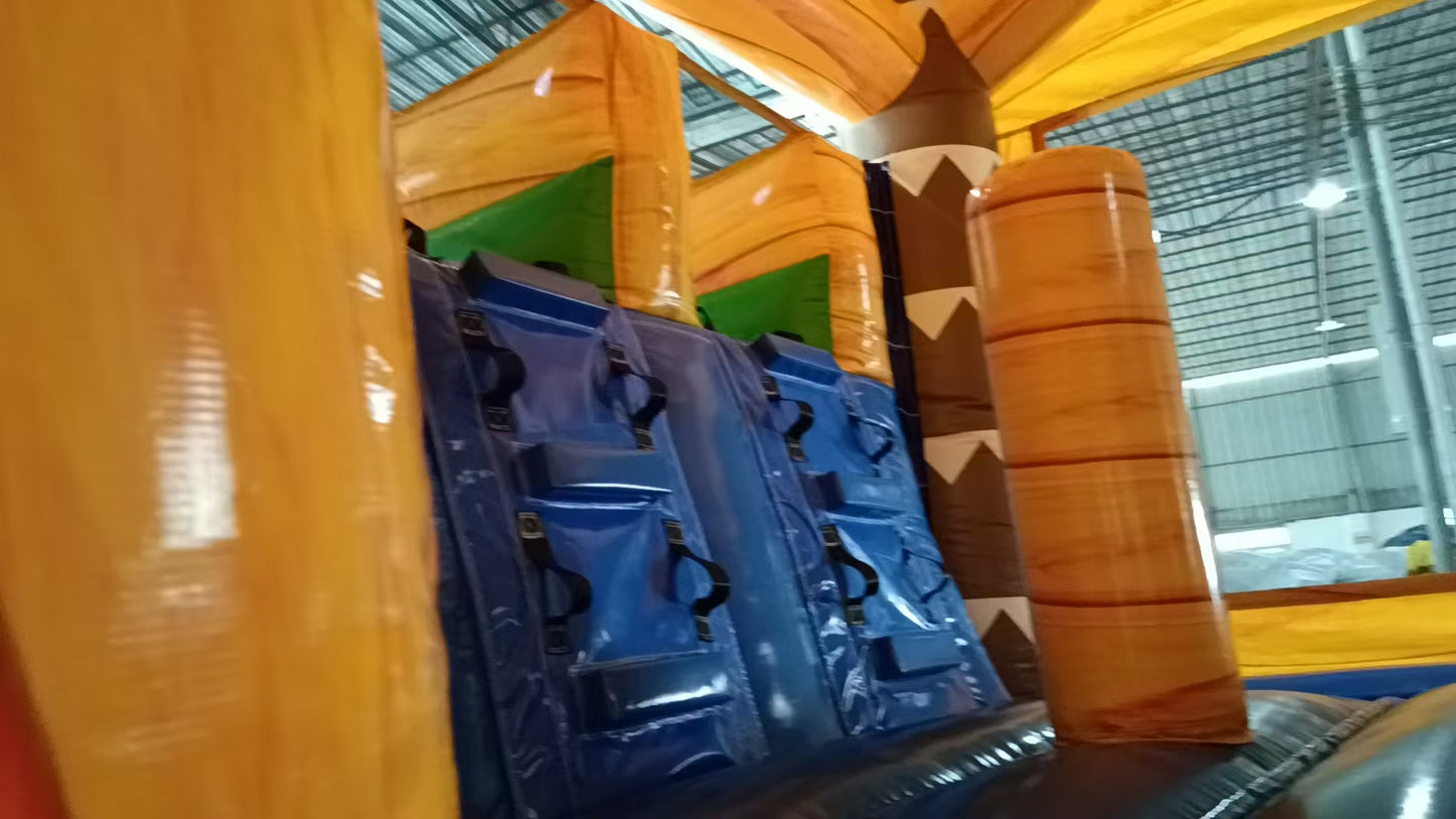 5 in 1 Tropical Bounce & Double Slide Combo Inflatable - Wet or Dry