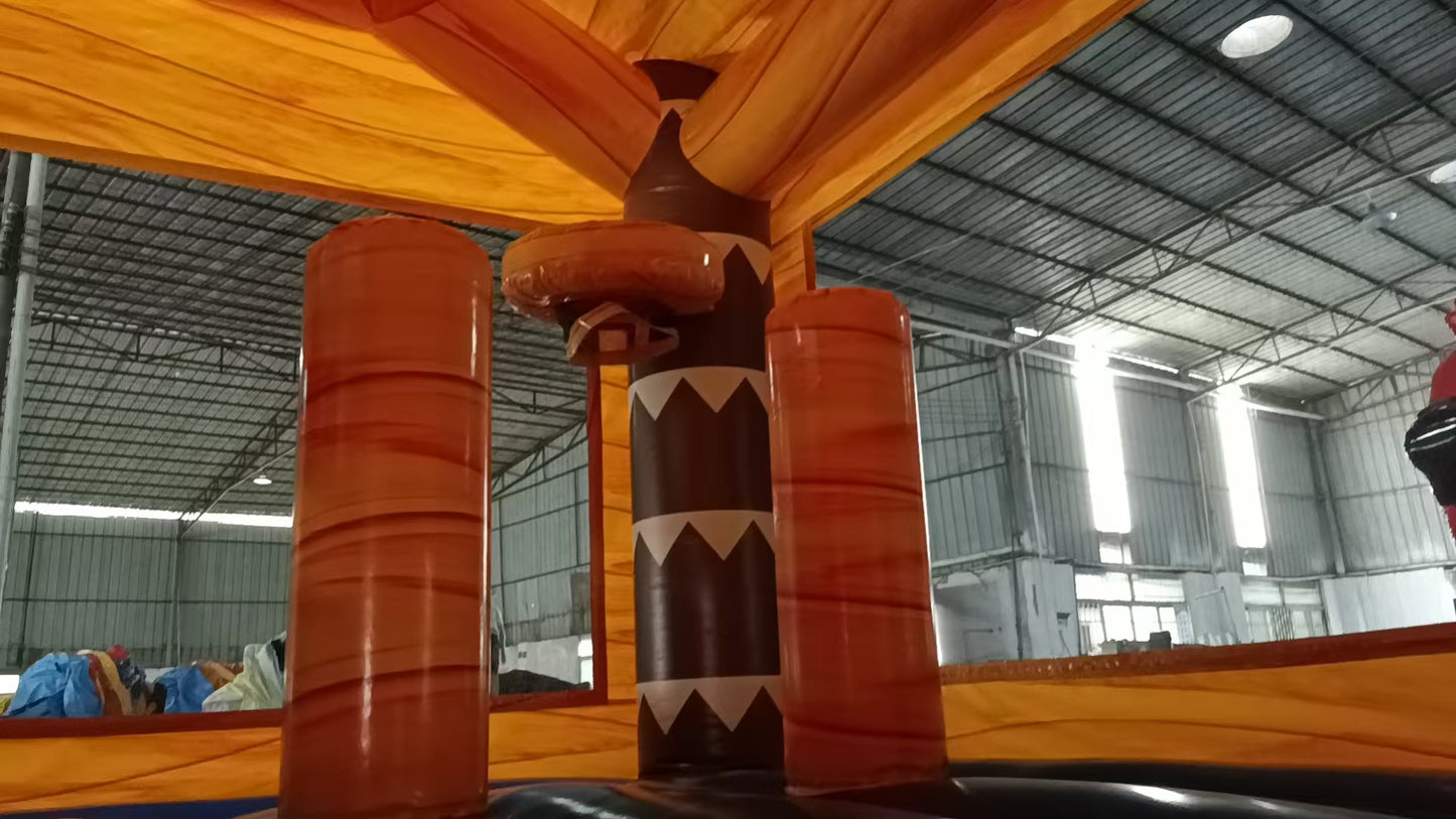 5 in 1 Tropical Bounce & Double Slide Combo Inflatable - Wet or Dry